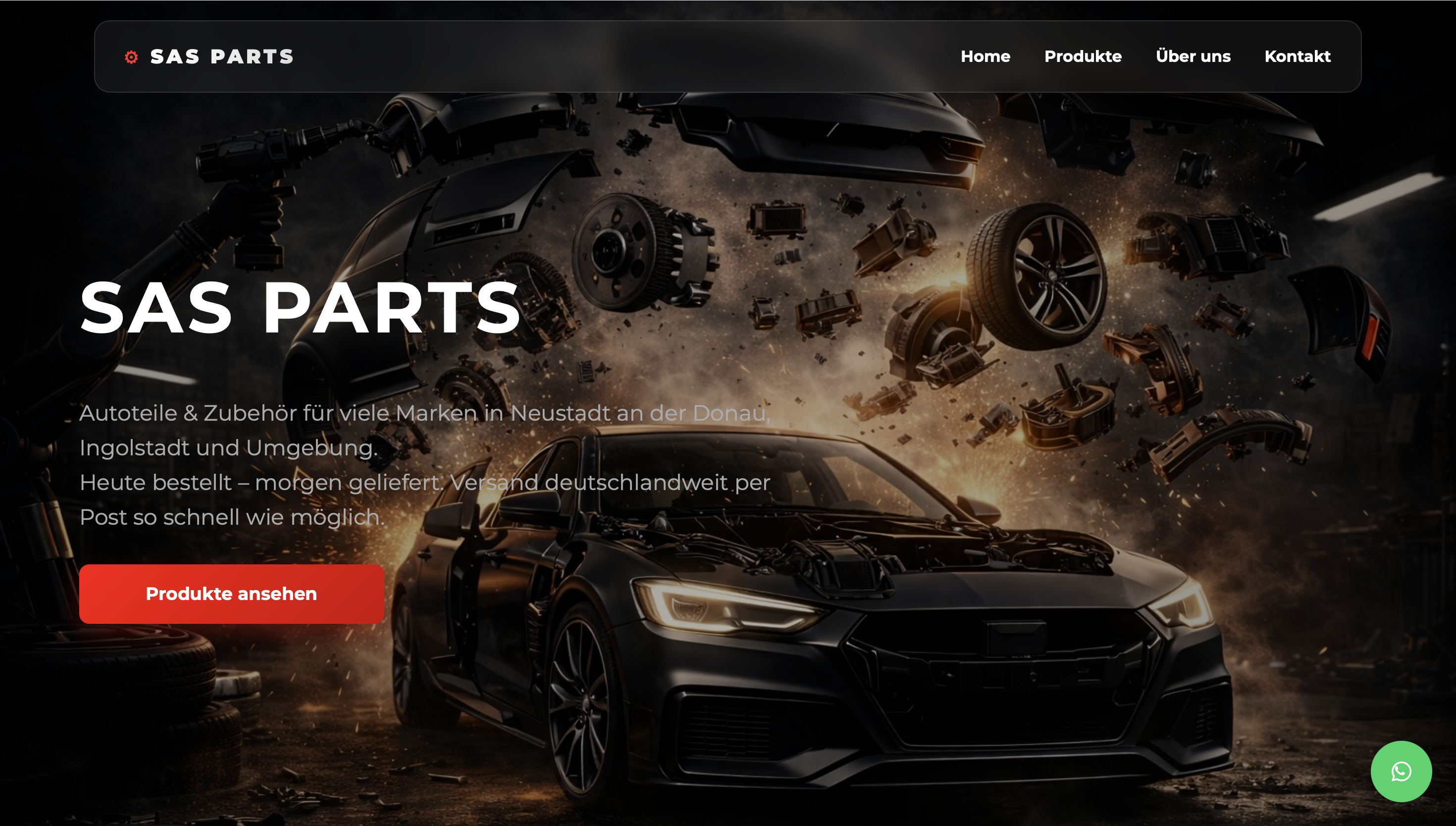 SAS PARTS Website Beispiel